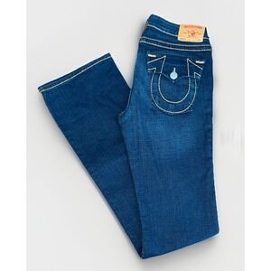 True Religion MADE IN USA Becky Big T Dark‎ Wash Blue Jeans Excellent Size: 29